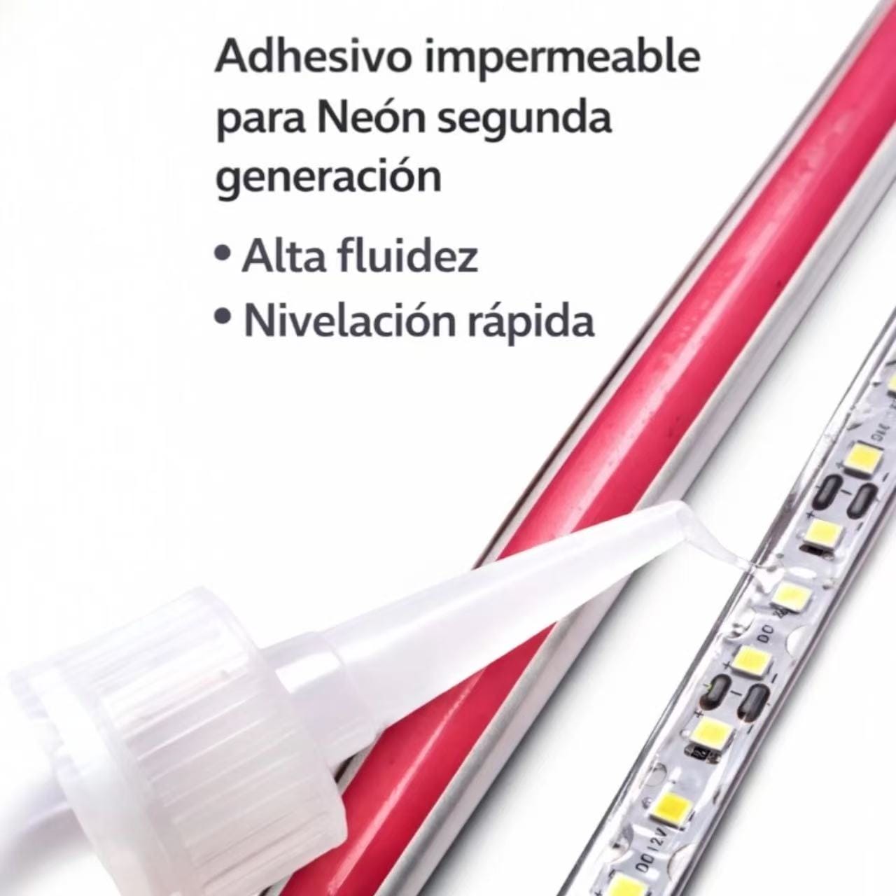 Adhesivo impermeable transparente para neon led